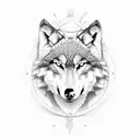 wolf with Four Aces cards tattoo design idea