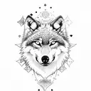 wolf with Four Aces cards tattoo design idea
