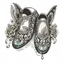 shoes with mirrors tattoo design idea
