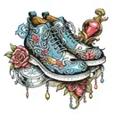 shoes with mirrors tattoo design idea