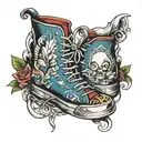 shoes with mirrors tattoo design idea