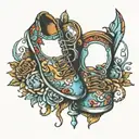 shoes with mirrors tattoo design idea