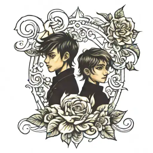 tribute to two little brothers 1 sister tattoo design idea