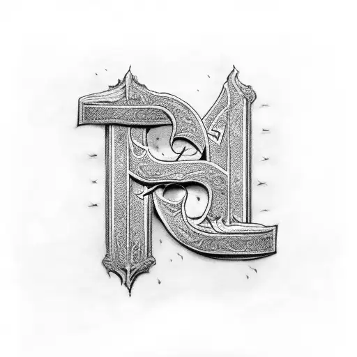a scroll with the letters LAS in relief tattoo design idea