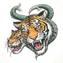 Tiger biting a dragon's neck tattoo tattoo design idea