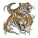 Tiger biting a dragon's neck tattoo tattoo design idea
