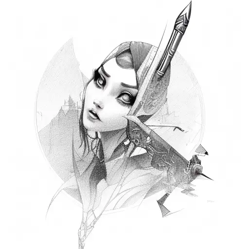 pen tattoo design idea