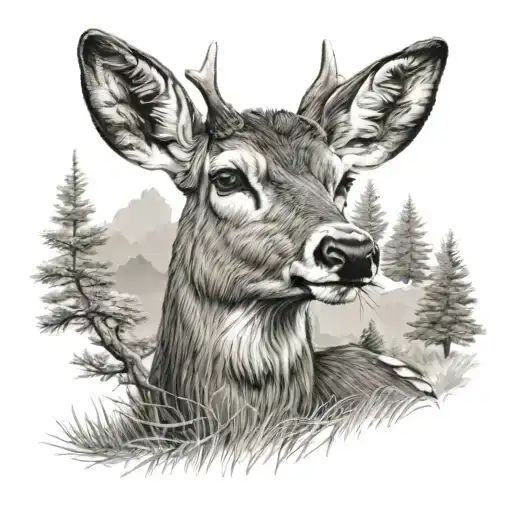 Mule Deer tattoo design idea