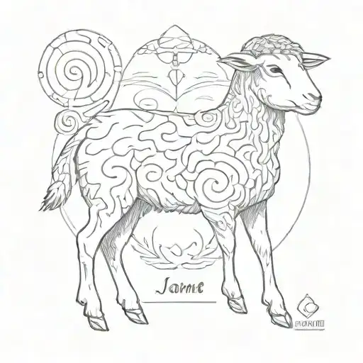 A minimalist tattoo of a lamb representing Jesus, with the verse John 3:16 written in a handwritten font tattoo design idea