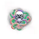 Skull with snakes coming out of it tattoo design idea