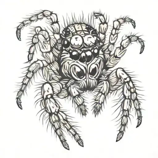 jumping spider close up eyes tattoo design idea