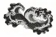 Ocean Wave breaking tattoo design idea
