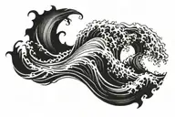 Ocean Wave breaking tattoo design idea