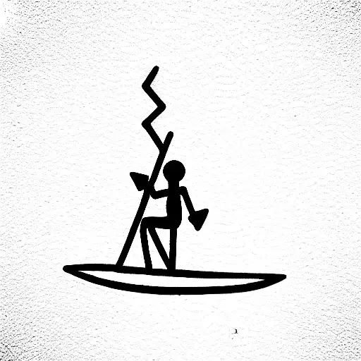 stick figure surfing tattoo design idea