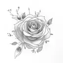 A philosophical quote intertwined with delicate floral elements symbolizing love and self expression tattoo design idea