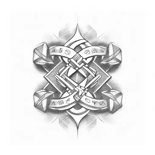 two crossed sabers wrapped in a laurel wreath tattoo design idea