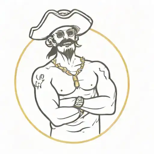 pirate hacker with atm and money gold teeth  tattoo design idea