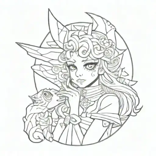 2000s, old, y2k, eclipsa, eclipsa butterfly, anime, death, christ, satanism tattoo design idea