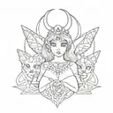 2000s, old, y2k, eclipsa, eclipsa butterfly, anime, death, christ, satanism tattoo design idea