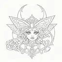 2000s, old, y2k, eclipsa, eclipsa butterfly, anime, death, christ, satanism tattoo design idea