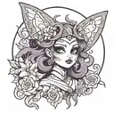 2000s, old, y2k, eclipsa, eclipsa butterfly, anime, death, christ, satanism tattoo design idea