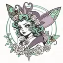 2000s, old, y2k, eclipsa, eclipsa butterfly, anime, death, christ, satanism tattoo design idea