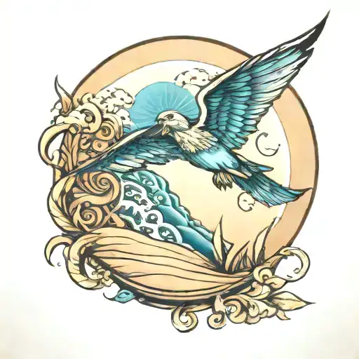 sky and sand tattoo design idea