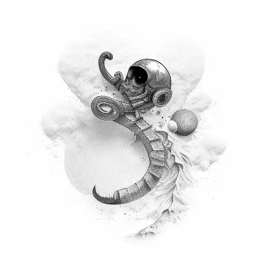 small but long cover tattoo inspired by the ideas of ephemeral beauty in black and white  tattoo design idea