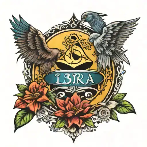 Libra tattoo that include bob marley's 3 little birds lyrics  tattoo design idea