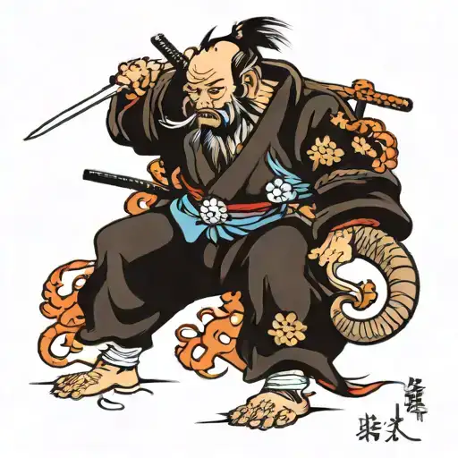 Ghetto samurai tattoo design idea