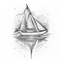 burning boat tattoo design idea