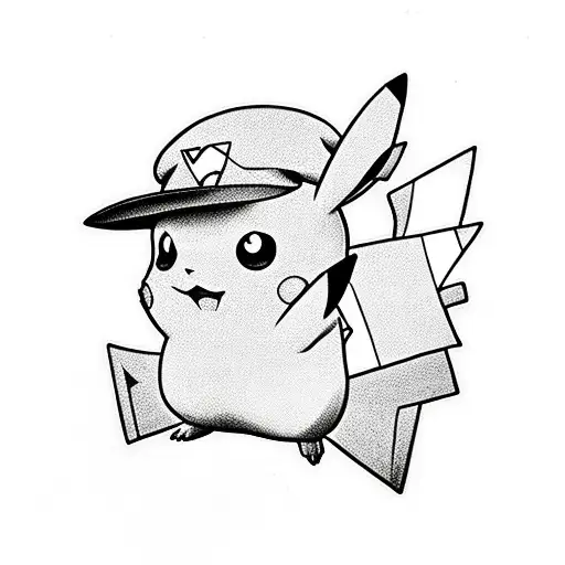cute pikachu tattoo design idea