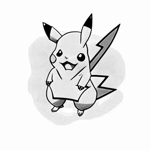 pikachu and lighntning tattoo design idea