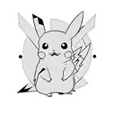 pikachu colored tattoo design idea