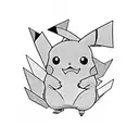 pikachu colored tattoo design idea