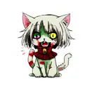 zombie cat tattoo design idea