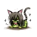 zombie cat tattoo design idea