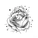 Valentine's Day tattoo flash in the style of simple black and grey tattoo tattoo design idea