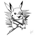 pikachu and lightning tattoo design idea