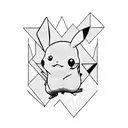 pikachu and lighntning tattoo design idea