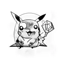 pikachu and lighntning tattoo design idea
