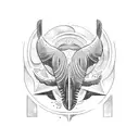 art deco whale tattoo design idea