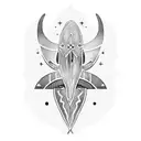 art deco whale tattoo design idea