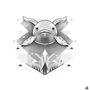 art deco whale tattoo design idea