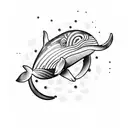 art deco whale tattoo design idea