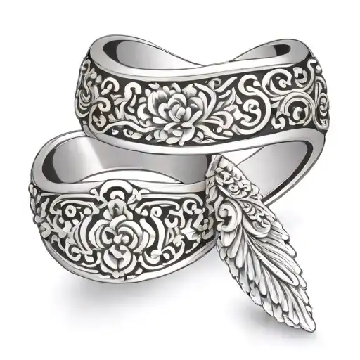 wedding band with linda tattoo design idea