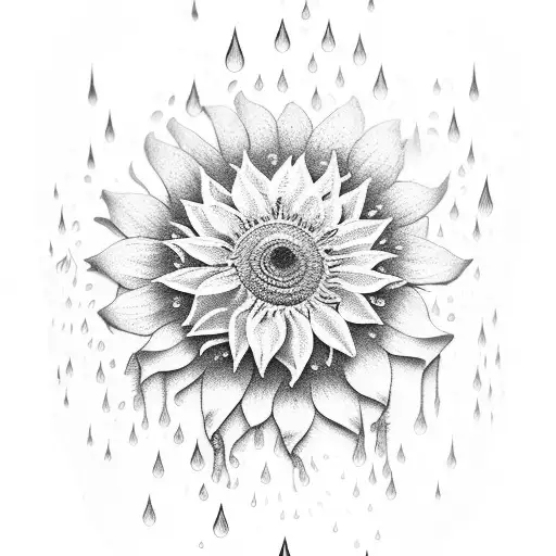 protector for the rain sunflower tattoo design idea