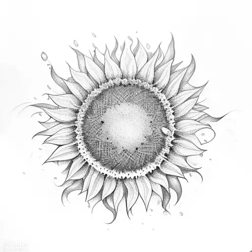 men protector for the rain sunflower tattoo design idea