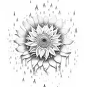 protector for the rain sunflower tattoo design idea
