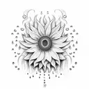 protector for the rain sunflower tattoo design idea